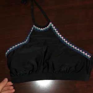 Black high neck knit bikini set